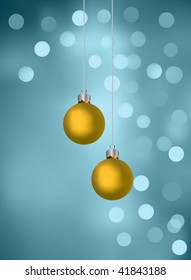  Christmas Baubles On Blurry Lights (Vector)