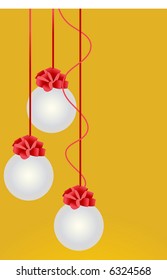 christmas baubles with ribbon