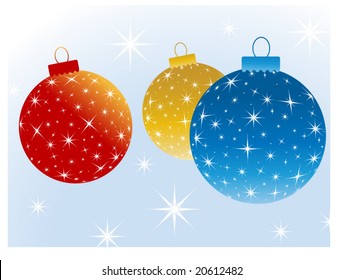 christmas baubles with stars