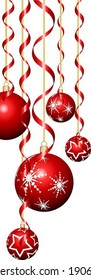 Christmas baubles and streamers