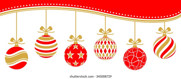 christmas baubles vector red golden