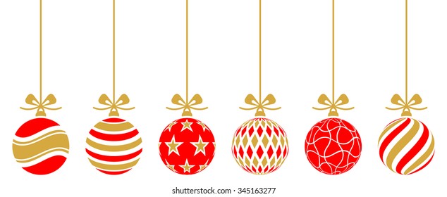 christmas baubles vector set