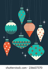 christmas baubles vector/illustration