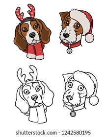 Christmas beagle and terrier
