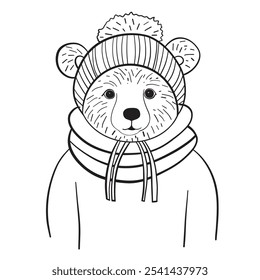 christmas bear animal cartoon vector illustration graphic design