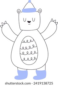Christmas Bear Animal Vector Illustration