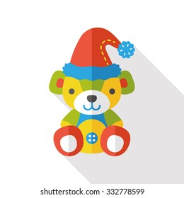 Christmas bear flat icon