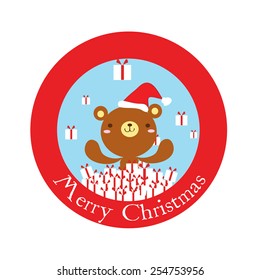 Christmas bear with gift from the sky