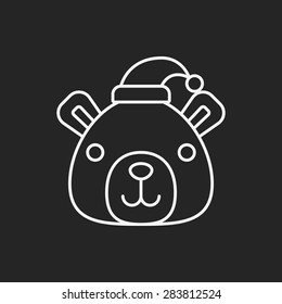 Christmas bear line icon