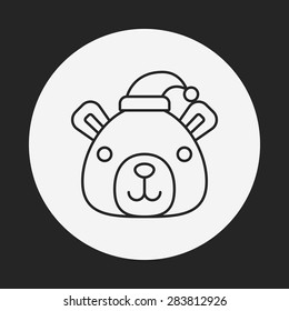 Christmas bear line icon