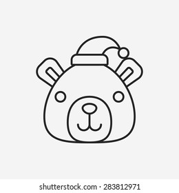 Christmas bear line icon