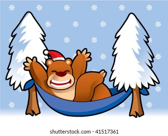 Christmas bear relaxing 2