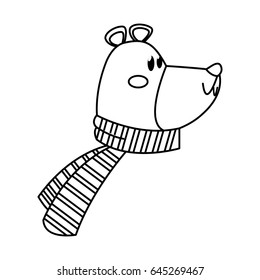 christmas bear with scarf celebration