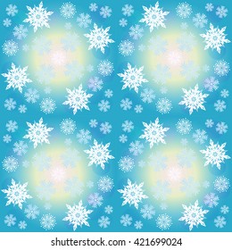 Christmas beautiful vector background with white snowflakes.