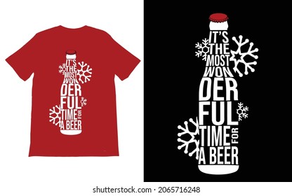 Diseño gráfico de camisetas de cerveza de Navidad Diseño de vectores gráficos de camisetas