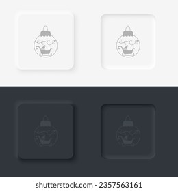 Christmas, bell, ball, neumorphic style button