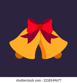 christmas bell with bow ribbon design illustration isolated on background