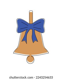 Christmas bell with bow tie.