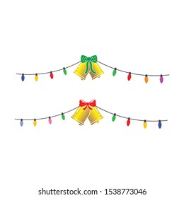 christmas bell and bulb illustration  vector design