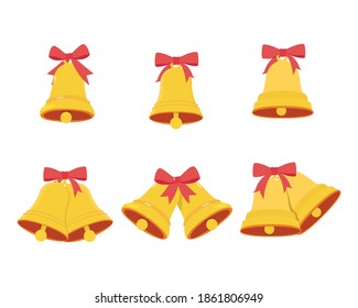 christmas bell collection, simple vector illustration