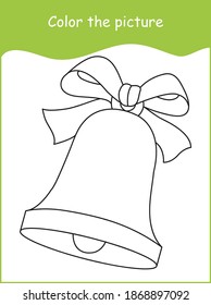 página de coloración de campanas de Navidad , página de actividad de coloración de campanas de navidad para niños de kindergarten