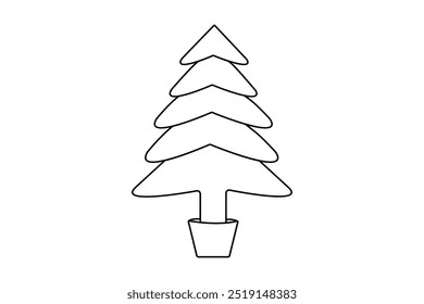 Navidades Bell Dibujo continuo de una línea y trazo editable de contorno
