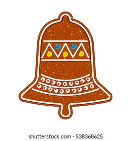 Christmas Bell cookie. Vector illustration.