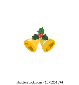 christmas bell creative icon. flat simple illustration. From christmas icons collection. Isolated christmas bell sign on white background