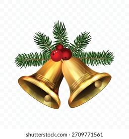 Sino de Natal com decorações isoladas