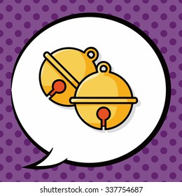 Christmas bell doodle, speech bubble