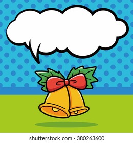 Christmas bell doodle, speech bubble
