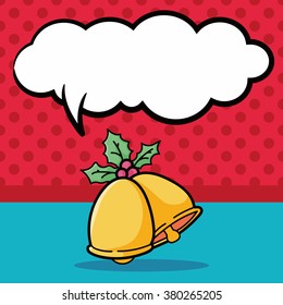 Christmas bell doodle, speech bubble