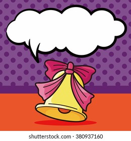 Christmas bell doodle, speech bubble