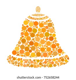 christmas bell dotted vector isolated on white background