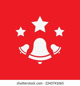 Christmas bell element icon, graphic resource template, vector illustration.