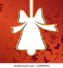 Christmas bell, festive background vector llustration