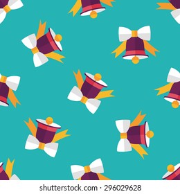 Christmas bell flat icon, eps10 seamless pattern background