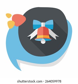 Christmas bell flat icon with long shadow,eps10