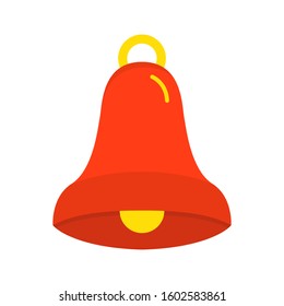 Christmas Bell Flat Icon Vector Illustration Isolated on White Background. Use for Xmas, Decoration, Greeting Card Etc.
