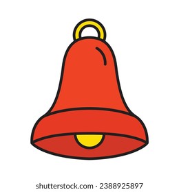 Christmas Bell Flat Icon Vector Illustration Isolated on White Background. Use for Xmas, Decoration, Greeting Card Etc.