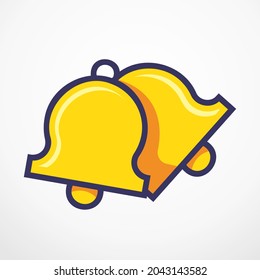 Christmas Bell flat line vector illustration.