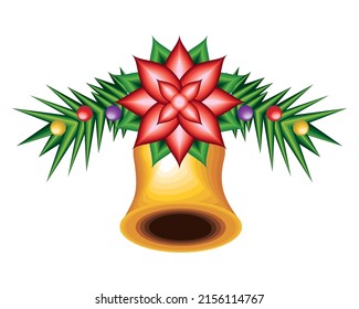 Weihnachtsglocke mit Blumensymbol