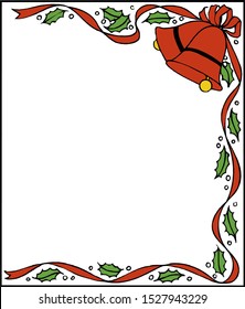 Christmas bell frame vector border