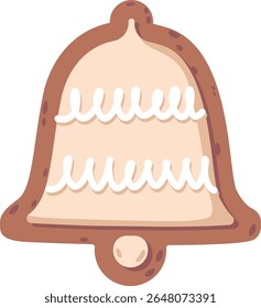Christmas bell gingerbread vector illustration