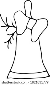 Christmas bell, hand drawn vector illustration 