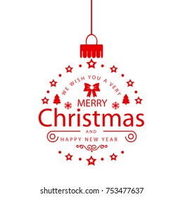 Christmas bell hanging, Merry Christmas, Happy New Year – stock vector