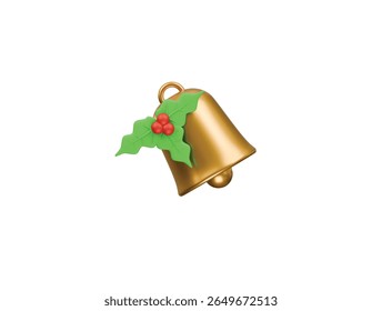 christmas bell icon 3d illustration render