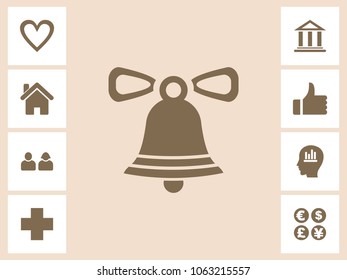 Christmas Bell Icon With Bonus Icons. Eps-10.