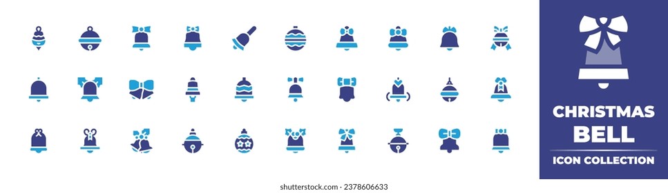 Christmas bell icon collection. Duotone color. Vector and transparent illustration. Containing bauble, christmas bell, jingle, sleigh, bell, bells.