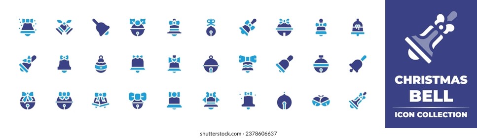 Christmas bell icon collection. Duotone color. Vector and transparent illustration. Containing handbell, christmas, bauble, bell, christmas, wedding bells, jingle bell, packard, bells.